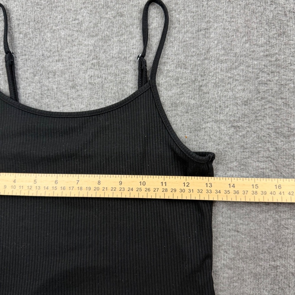 American‎ Eagle Camisole Women Small Black Ribbed Adjustable Strap Cami Tank Top - Picture 5 of 6